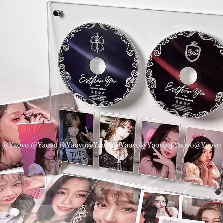 กรอบอะคริลิค-ขาตั้งเหล็ก-ใส่การ์ด-ซีดี-cd-dvd-โชว์ของสะสม