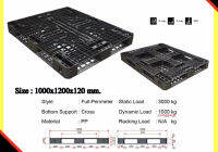 พาเลทนาโนหน้าโปร่ง 6 คาน size 1000x1200x120mm. สีดำ สินค้าใหม่