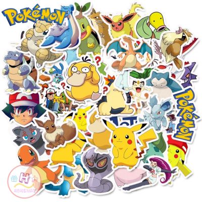 Sticker สติ๊กเกอร์ Pokémon H 49 โปเกมอน 50 ชิ้น โปเกม่อน Pokemon pikachu โปรเกมอน go ปิกกาจู พิคาชู ปี ปีก พิ คา กา จู