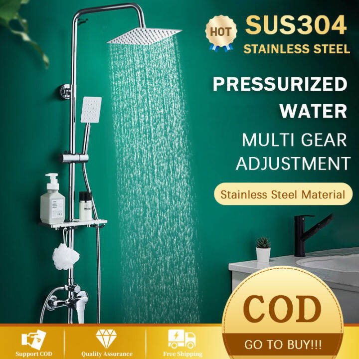 JMW4 Shower Set with Faucet 4in1 Full Stainless Steel Square/Round