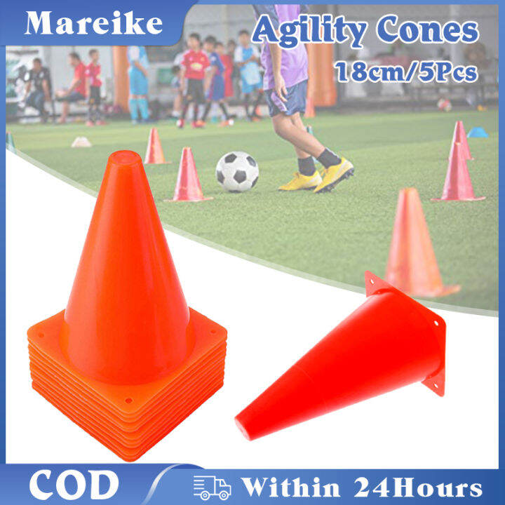 5Pcs Plastic Agility Cones 18cm Sport Training Agility Marker Cone