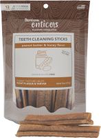 ขนมขัดฟันสุนัข Tropiclean Enticers Teeth Cleaning Sticks รส Peanut Butter &amp; Honey บรรจุ 12 ชิ้น