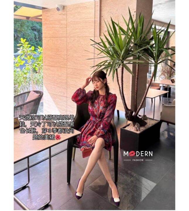 ชุดมินิเดรสสีสันสดใสรับซัมเมอร์ป้ายmodern