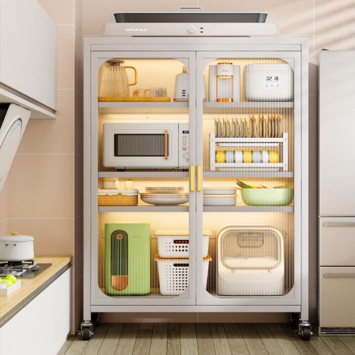 Height Adjustable Kitchen Shelf Floor Storage MultiFunctional Storage Sideboard