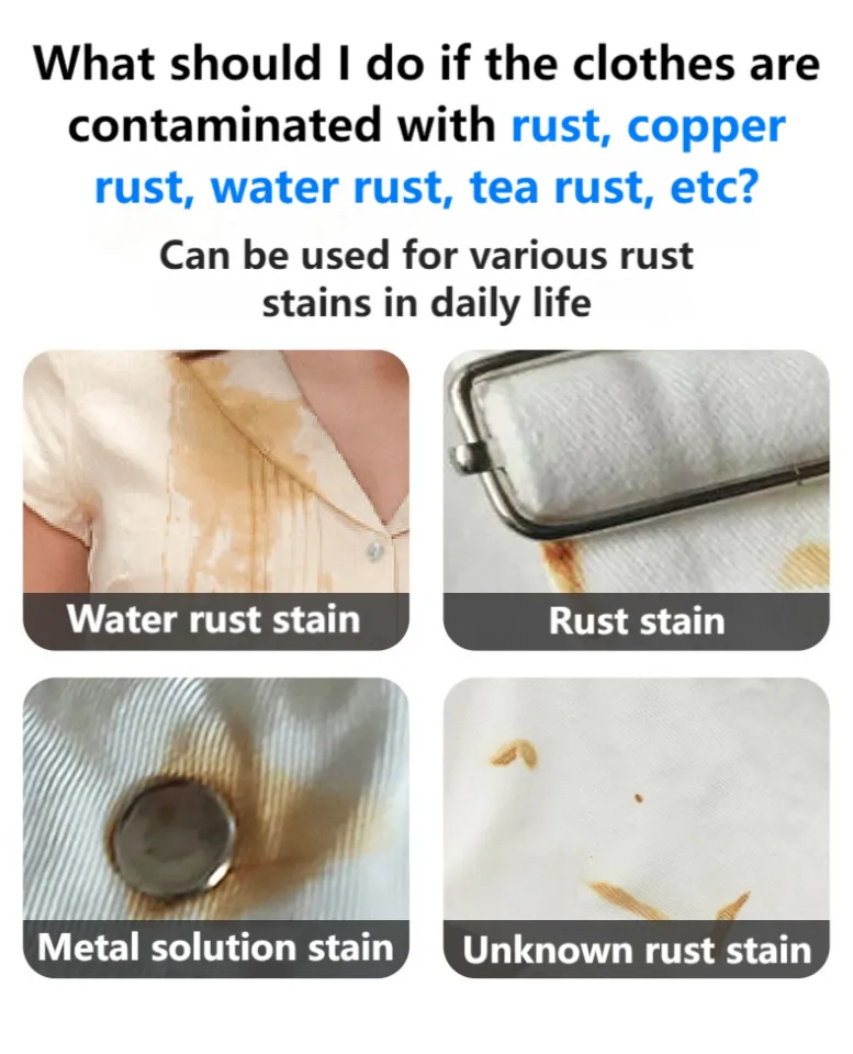 👍100%effective👍 rust stain remover for clothes 500ML rust stain remover  Will not hurt clothes Deep infiltration Powerful rust removal Can't bleach  clothes Not leave a trace rust remover for clothes fabric rust