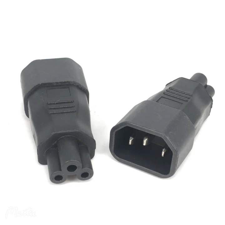 iec-320อะแดปเตอร์-c14-to-c5-iec-power-อะแดปเตอร์-iec-connector-3เสาซ็อกเก็ต-c14-cloverleaf-ปลั๊ก-micky-c5ตรง-converter