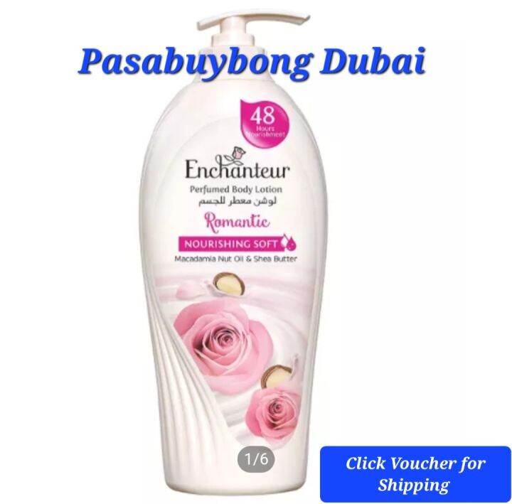 Enchanteur Nourishing Soft Romantic Lotion 500ml with Macadamia Nut Oil and Shea Butter Dubai