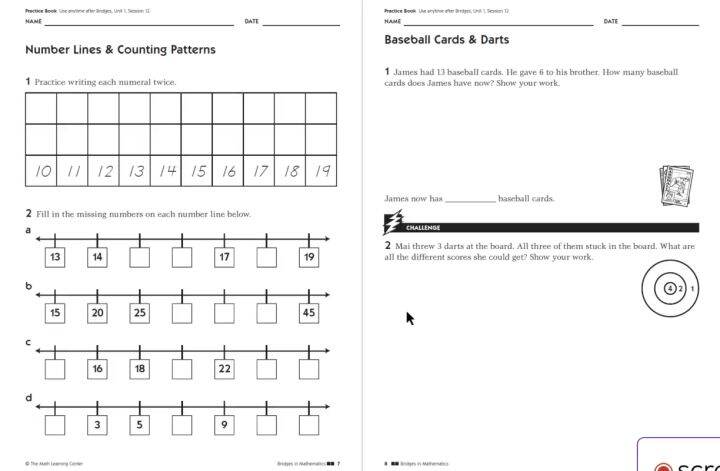 แบบฝึกหัดคณิตศาสตร์ระดับประถม Bridge in Math 88-184 pages Worksheets ...
