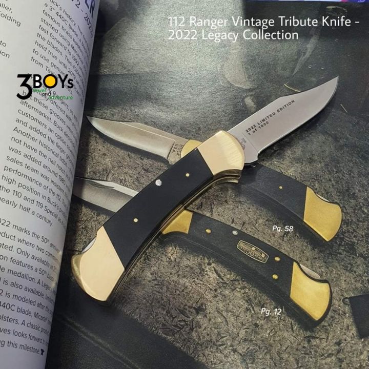 มีด-buck-รุ่น-112-ranger-vintage-tribute-knife-2022-legacy-collection-ผลิตเพียง-1-000-ด้ามเท้านั้น-พร้อมซองหนัง-made-in-the-u-s-a