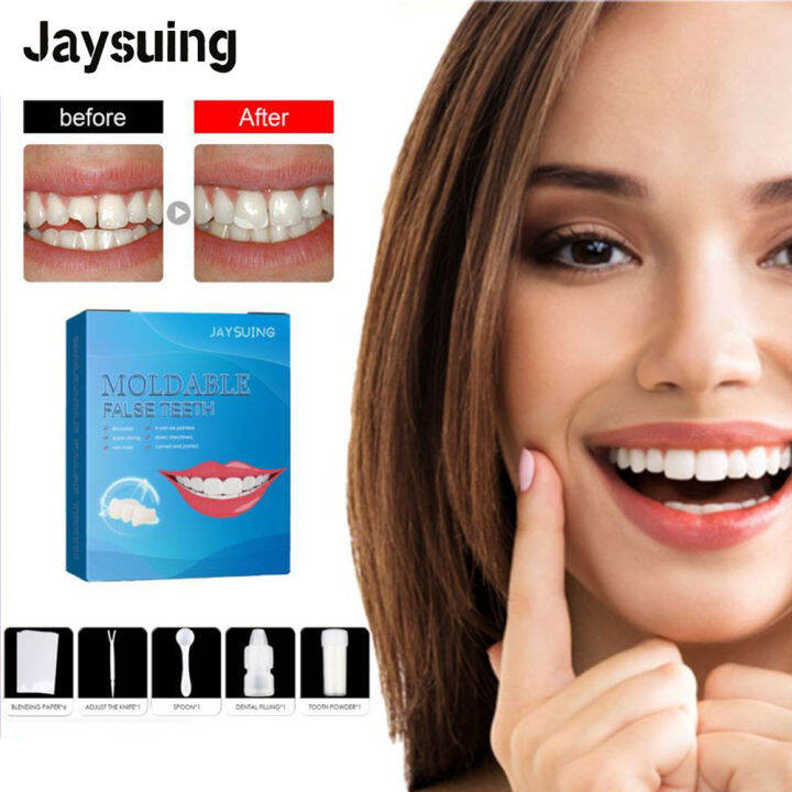 Jaysuing Denture Solid Tooth Gel DIY Replace Missing Denture Temporary Tooth Repair Kit filling