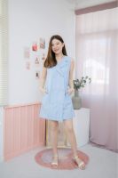 Mommade เดรสสูทให้นม Blue sky stripe suit dress