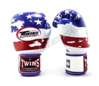 นวมชกมวยหนังแท้ ลายธงชาติสหรัฐอเมริกา ยี่ห้อ Twins Boxing Gloves (leather)