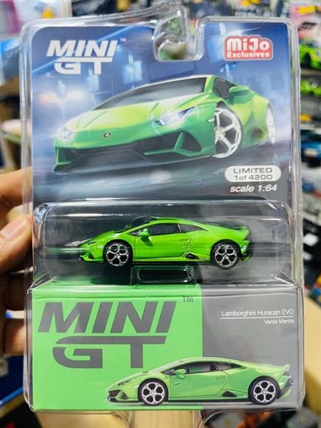 Hobby Store xe mô hình MiniGT Lamborghini Huracan Evo Verde Mantis ( Full  Card ) 