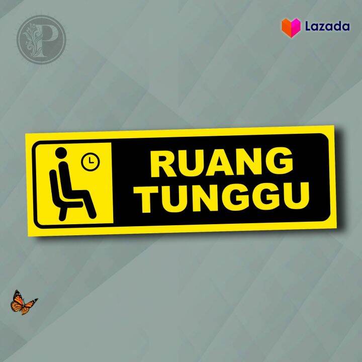 Sticker Sign Ruang Tunggu Ukuran 30x10cm Lazada Indonesia