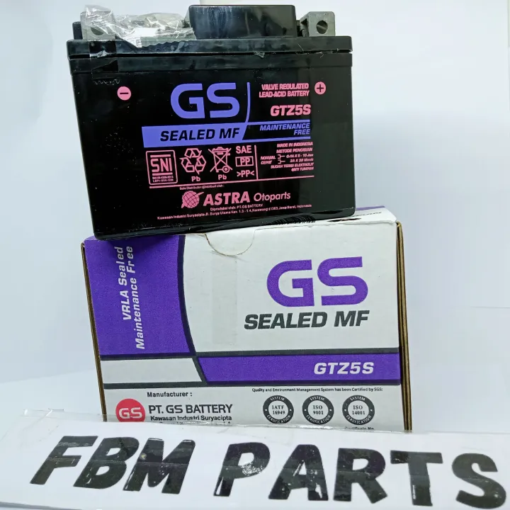 ACCU GS ASTRA GTZ5S/AKI GS KERING BEAT,VARIO,MIOJ,FINO FI,JUPITER ROBOT