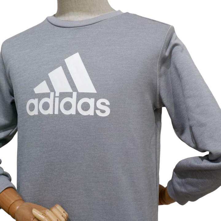 adidas-เสื้อแขนยาว-คอกลม-ใส่สบาย-สีเทา