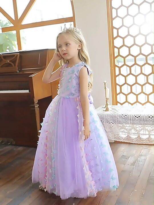 Kids Black Princess Dress Costume Set - Halloween & Birthday Outfit For Girls 3-14 Years