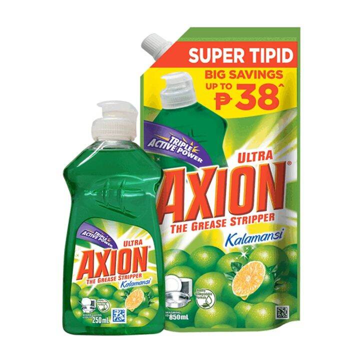 [24 hour Germ Kill] Axion Dishwashing Liquid Kalamansi 500ml + Doy