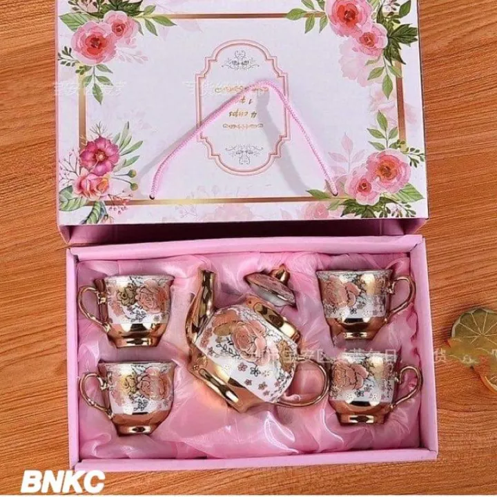 CERAMIC TEAPOT AND TEA CUPS SET WITH BOX AND PAPER BAG Lazada PH