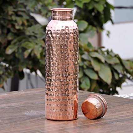 700 ml Hammered Copper Bottle Ayurveda Copper Water Bottle Best Copper Vessel 