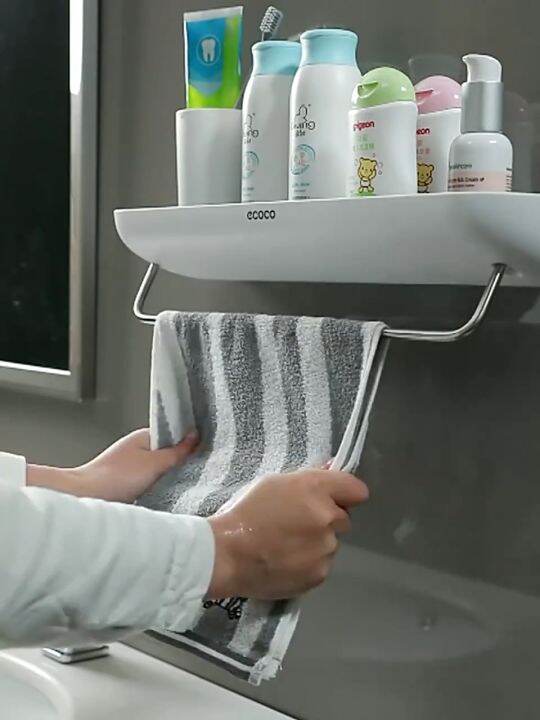 SG stock No Drill Bathroom Toilet Kitchen Storage Shelf Rack Organizer