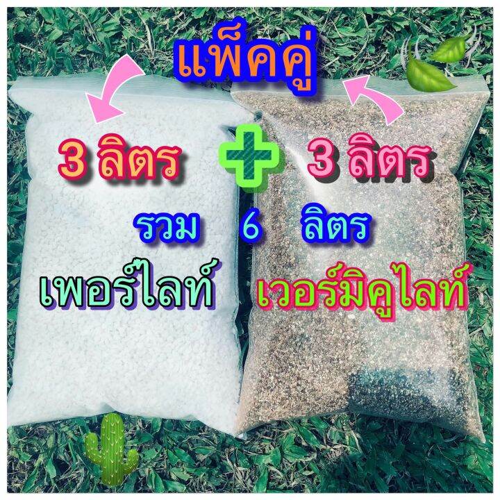 รวม-6-ลิตร-เวอร์มิคูไลท์-vermiculite-บวก-เพอร์ไลท์-perlite-แพ็คคู่-3-3