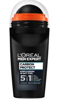 LOréal Paris Men Expert Carbon Protect Anti Perspirant Roll-On Deodorant (50 ml)  5 in 1: ต่อสู้กับกลิ่น ความชื้น รอยขาว และจุดเหลือง และแห้งเร็ว