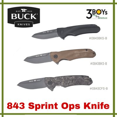 มีด Buck รุ่น 843 Sprint Ops Knife เป็นมีดระบบ Flipper เปิดได้ด้วยมือเดียว ใบมีดเคลือบ Cerakote® สีดำ ผลิต อเมริกา