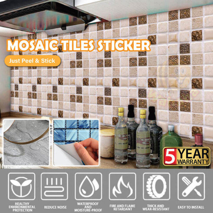 Wahaha 20X20CM Mosaic Tile Wall Tiles Sticker Waterproof Self Adhesive