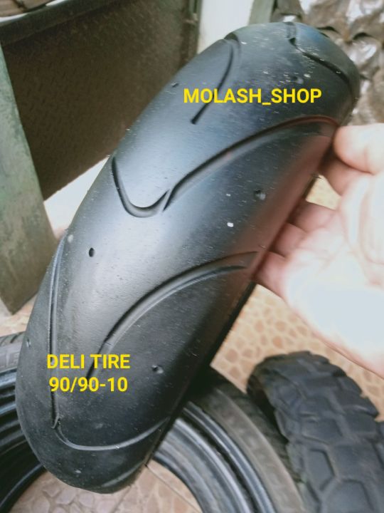 ban vespa kymco ring 10 deli tire 90/90-10 tubeless ori copotan, kondisi  60% up | Lazada Indonesia