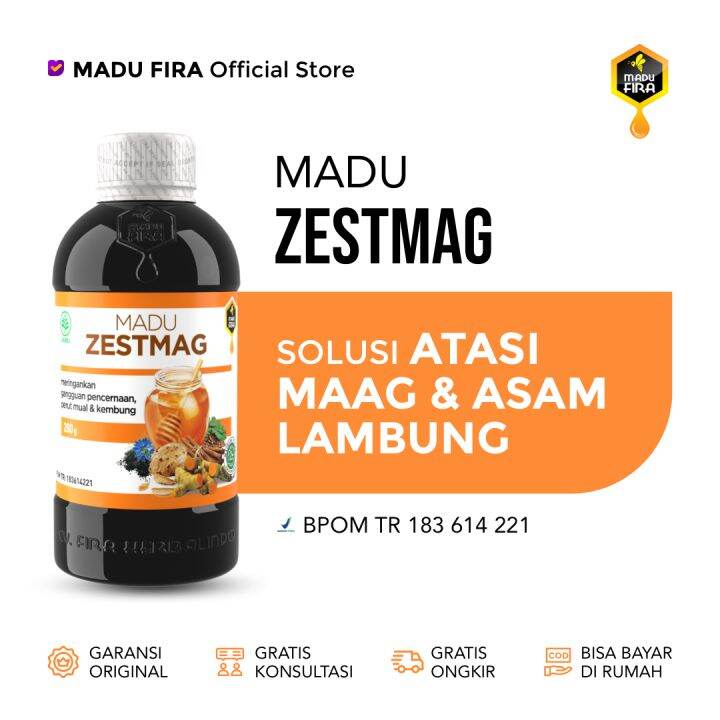 Madu Zestmag Original Obat Herbal Asam Lambung Maag Kronis Gerd Mual