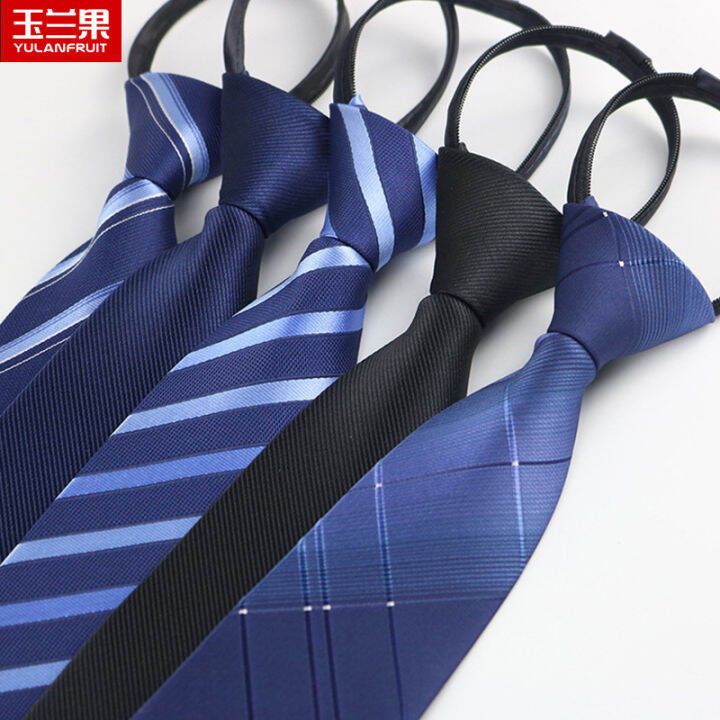 Tie Men's Black Zipper Casual KnotFree Lazy Korean Business Suit