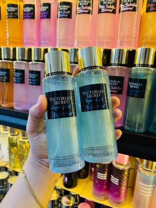 Authentic tester Victoria's secret aqua kiss shimmer 250ml body mist ...