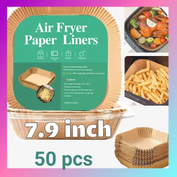 200pcs Air Fryer Disposable Paper Liner Square 7.9 inch, Non-Stick Disposable Air Fryer Liners Non-Stick Air Fryer Liners, Oil-Proof, Water-proof
