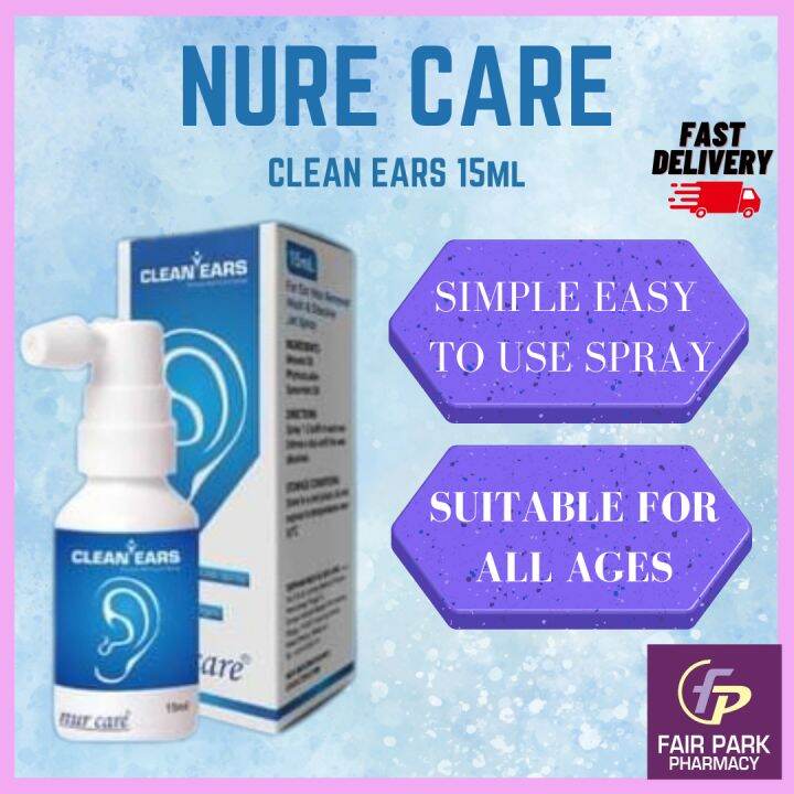 FPpharmacy NUR CARE Clean Ears Spray 15ml. (For Ear Wax Removal). Exp