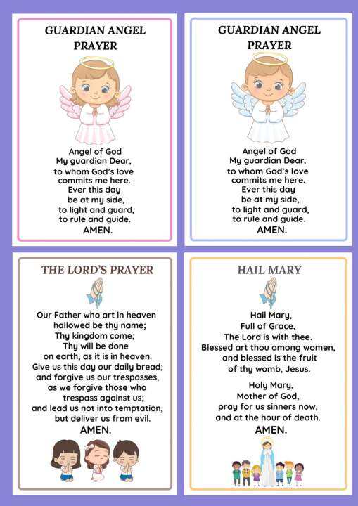 A4 size Prayers Laminated Wall Chart for kids | Lazada PH