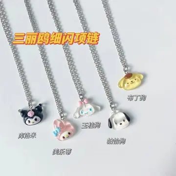 Kawaii Sanrio Pochacco Necklace Cinnamoroll Animes Cute Jewelry Accessories  Minimalist Necklace Cartoon Women Jewelry Girl Gifts