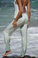 Silk satin travel pants