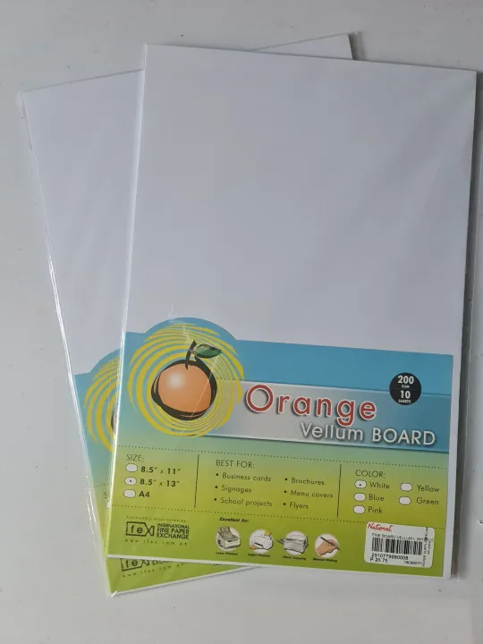 Orange Vellum Board (Long 8.5 x 13) (200 gsm) Lazada PH