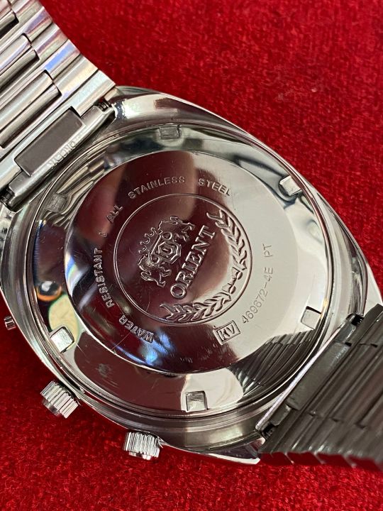 orient-21-jewels-automatic-นาฬิกาปฎิทิน-ตัวเรือนสแตนเลส-นาฬิกาผู้ชาย-มือสองของแท้