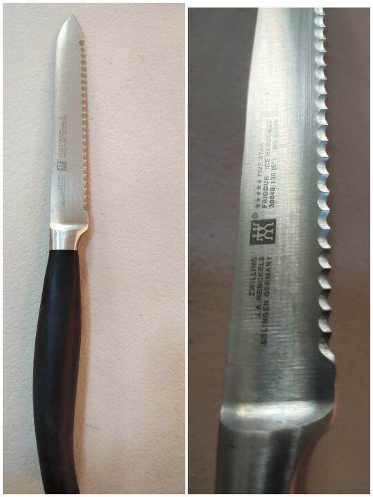 ZWILLING JA HENCKELS FIVE STAR SERRATED UTILITY KNIFE 5INCH MADE IN