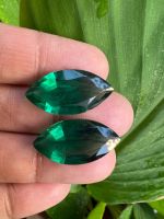 Lab green Tourmaline marquise 12x23mm 2 pieces weight 20 carats