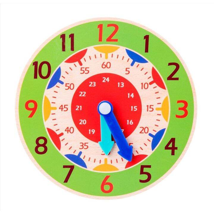 Educational Learning Wooden Clock For Kids Lazada PH
