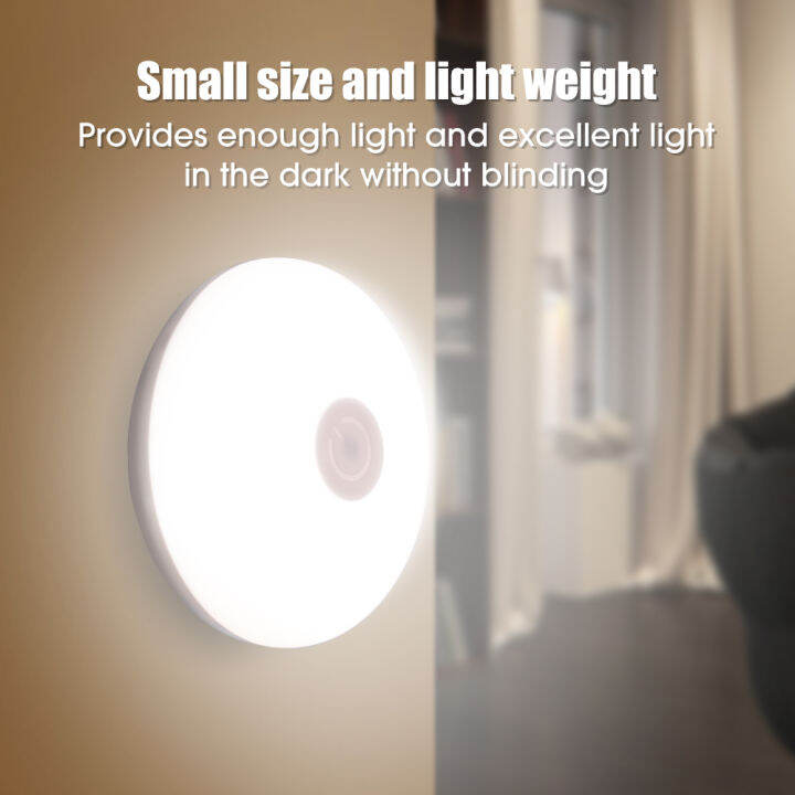 LED Night Light Round Plug in Wall Night Lamp Home Bedroom Nightlight