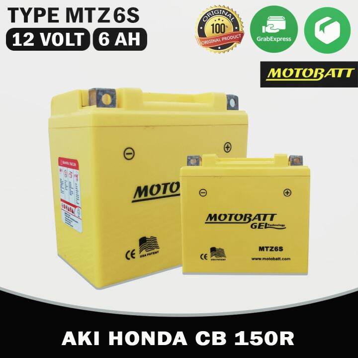 AKI MOTOR HONDA CB 150R MERK MOTOBATT MTZ6S 12 VOLT 6 AMPERE | Lazada