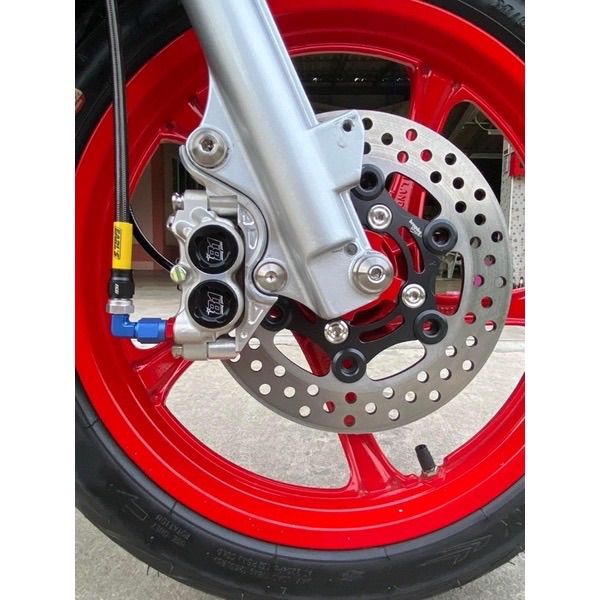 จานแต่ง-brembo-เบรมโบ้4รู-200mm-ใส่รถ-mio-fino-nouvo-เวฟ-125-เวฟ-110-ไส้ดำ-มีหมุดเงิน-หมุดชา-หมุดดำ-หมุดเทา