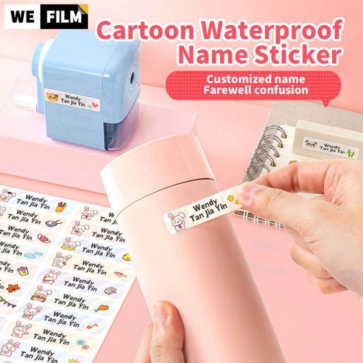 WEFILM Customize Name Stickers Name Tag Waterproof Personalized Cute