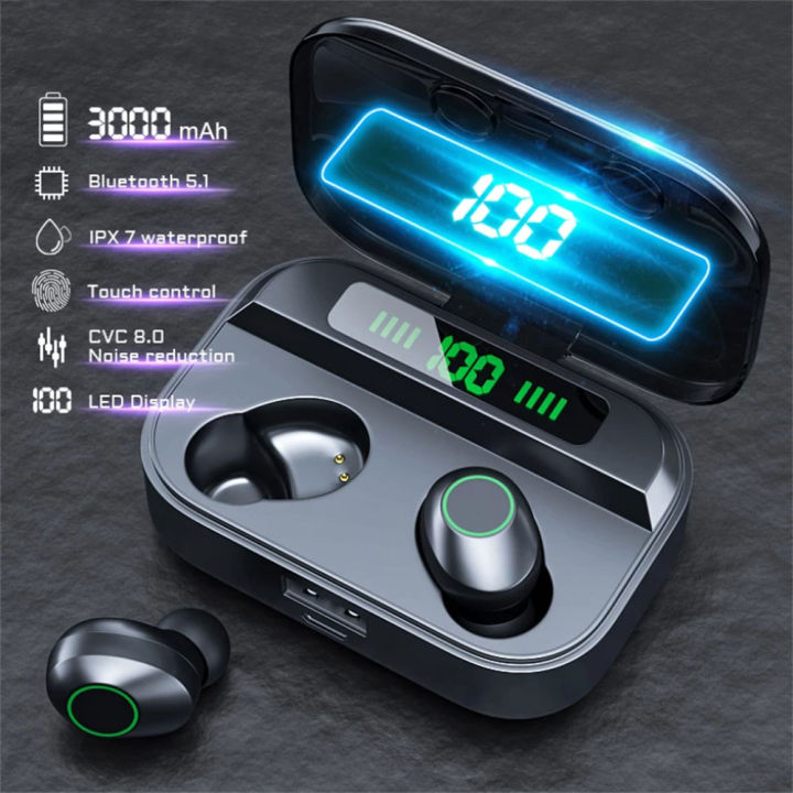Bluetooth-compatible Headphones Waterproof Sports In-ear Stereo Earbuds Wireless Tws Headset 
