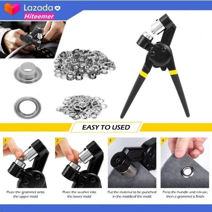 1 Set Grommet Handheld Hole Punch Pliers Grommet Machine Hand Press