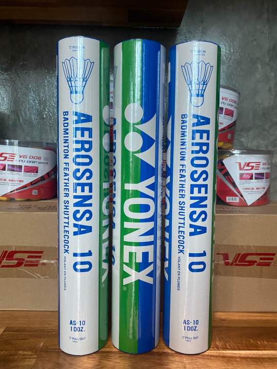 ลูกแบดมินตัน YONEX รุ่น Aerosensa 10 (AS 10)แท้ 100% (12 ลูก/หลอด) สปีดดีเยี่ยม คุ้มค่าทนทาน ใช้ในการแข่งขัน